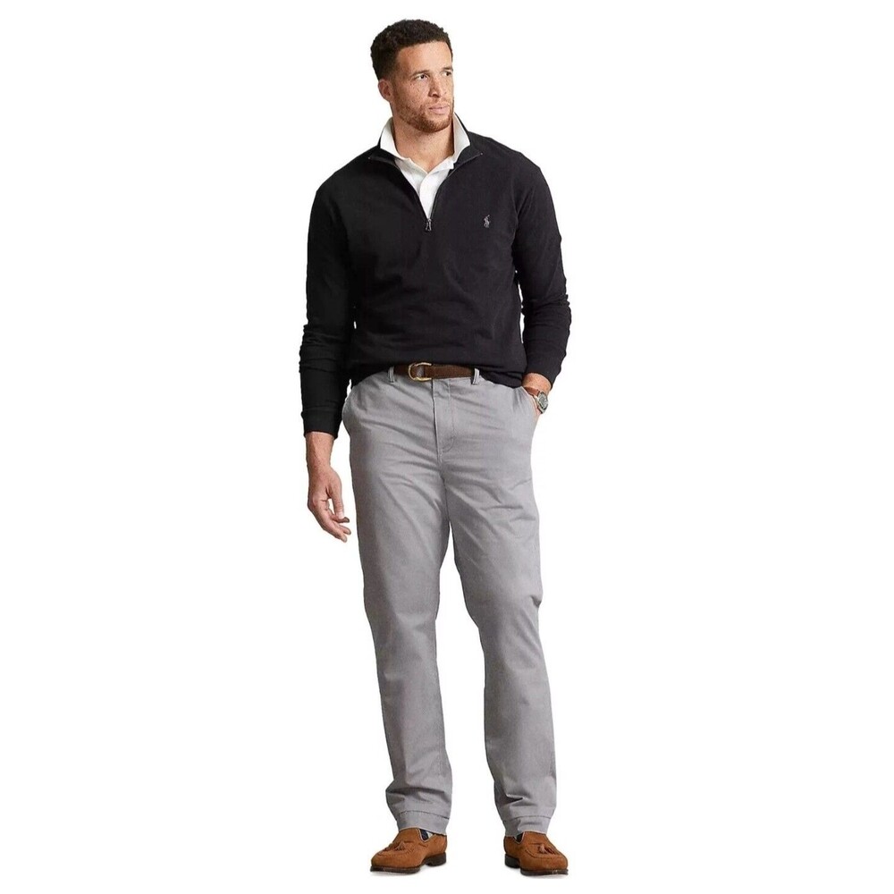 NWT Polo Ralph Lauren Gray Stretch Classic Fit Flat Front Chino Pants Men 38x32